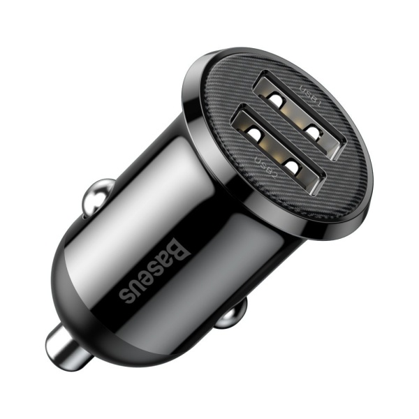 Încărcător Auto Baseus Grain Pro 2 x USB 4,8 A Negru CCALLP-01